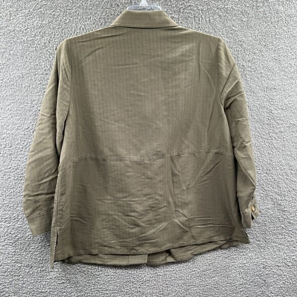 White Stag Womens Top 14W/16W Green Long Sleeve Button Front Heavyweight Shirt - Picture 2 of 9